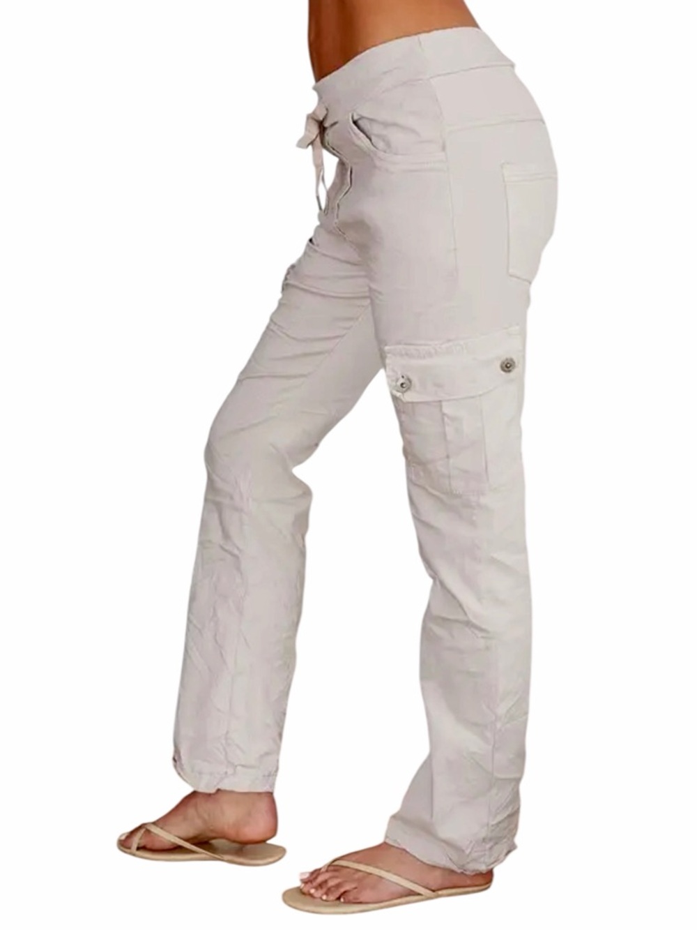 NWT – Venti6 – Cargo Crinkle Pant with Drawstring – Beige – Sz. XS